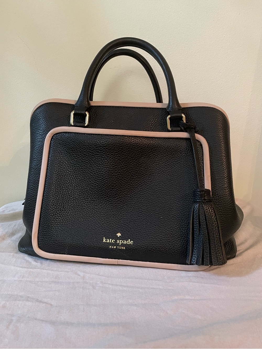 Kate Spade | Ward Place ‘Evangelie’  Black and Pink Satchel Handbag